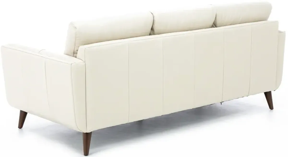 Naomi Leather Sofa in Stone