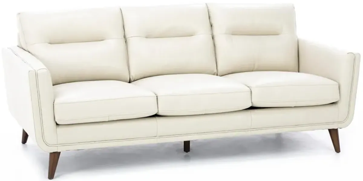 Naomi Leather Sofa in Stone