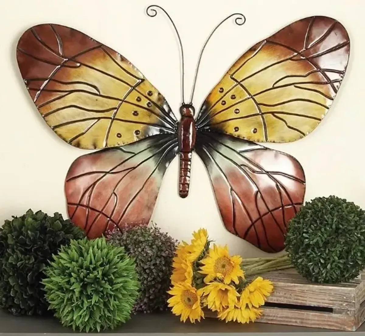 Metal Butterfly Wall Decor 36"W x 28"H