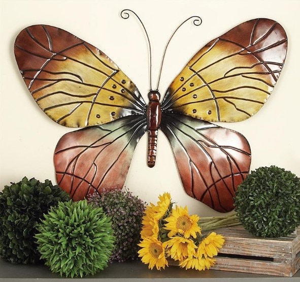 Metal Butterfly Wall Decor 36"W x 28"H