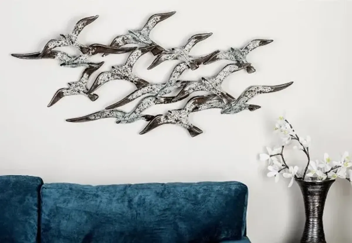 Metal Flock of Birds Wall Décor 48"W x 23"H