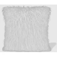 White Lamb Fur Pillow 15.75"W x 15.75"H