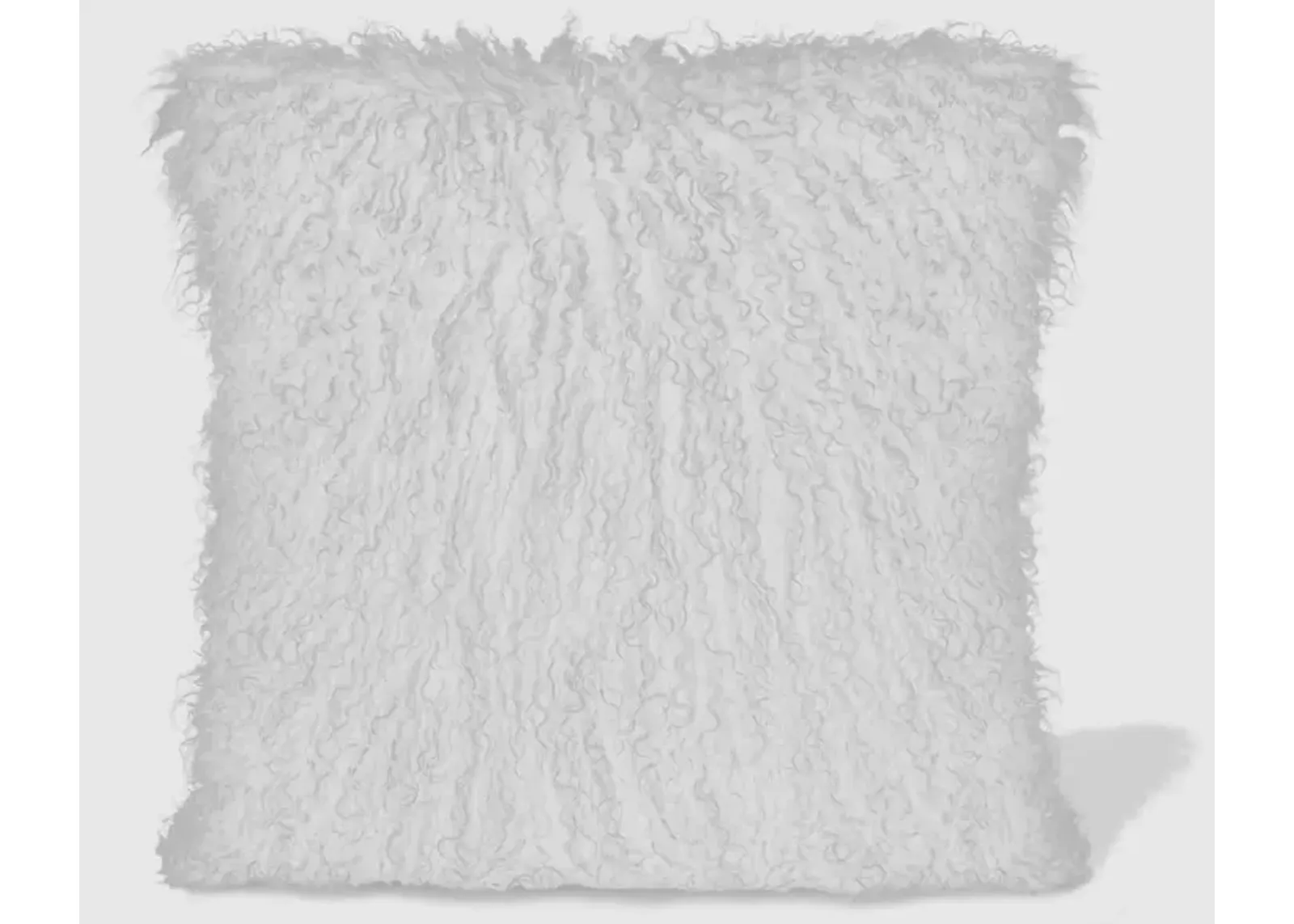 White Lamb Fur Pillow 15.75"W x 15.75"H