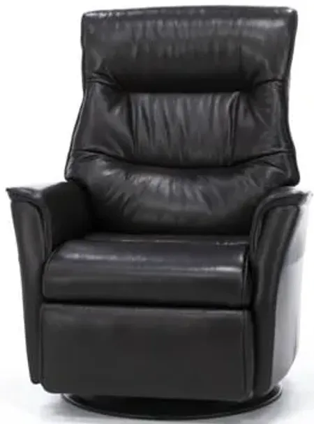 Direct Designs® Chelsie Leather Fully Loaded Large Swivel Gliding Recliner in Dark Brown