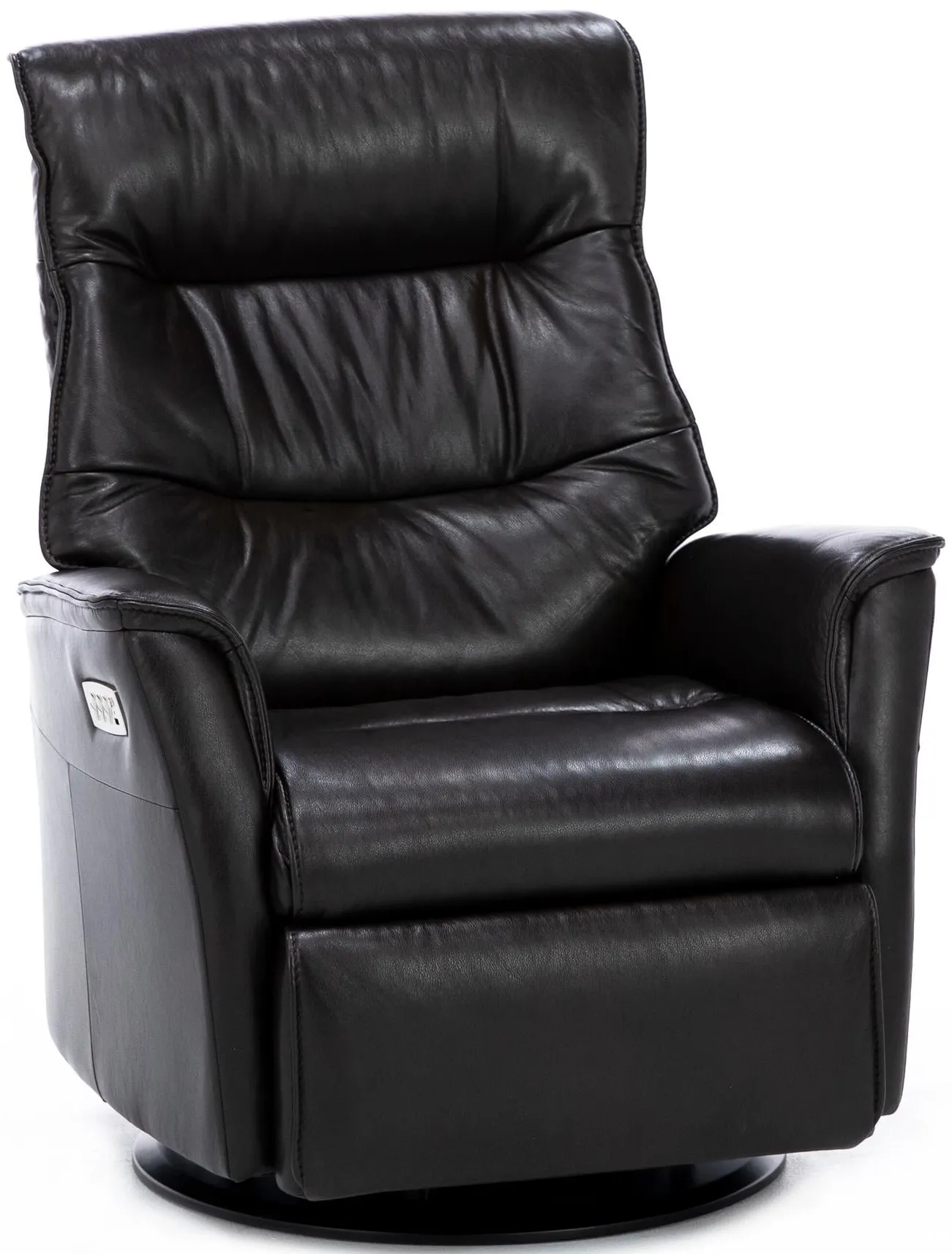Direct Designs® Chelsie Leather Fully Loaded Large Swivel Gliding Recliner in Dark Brown