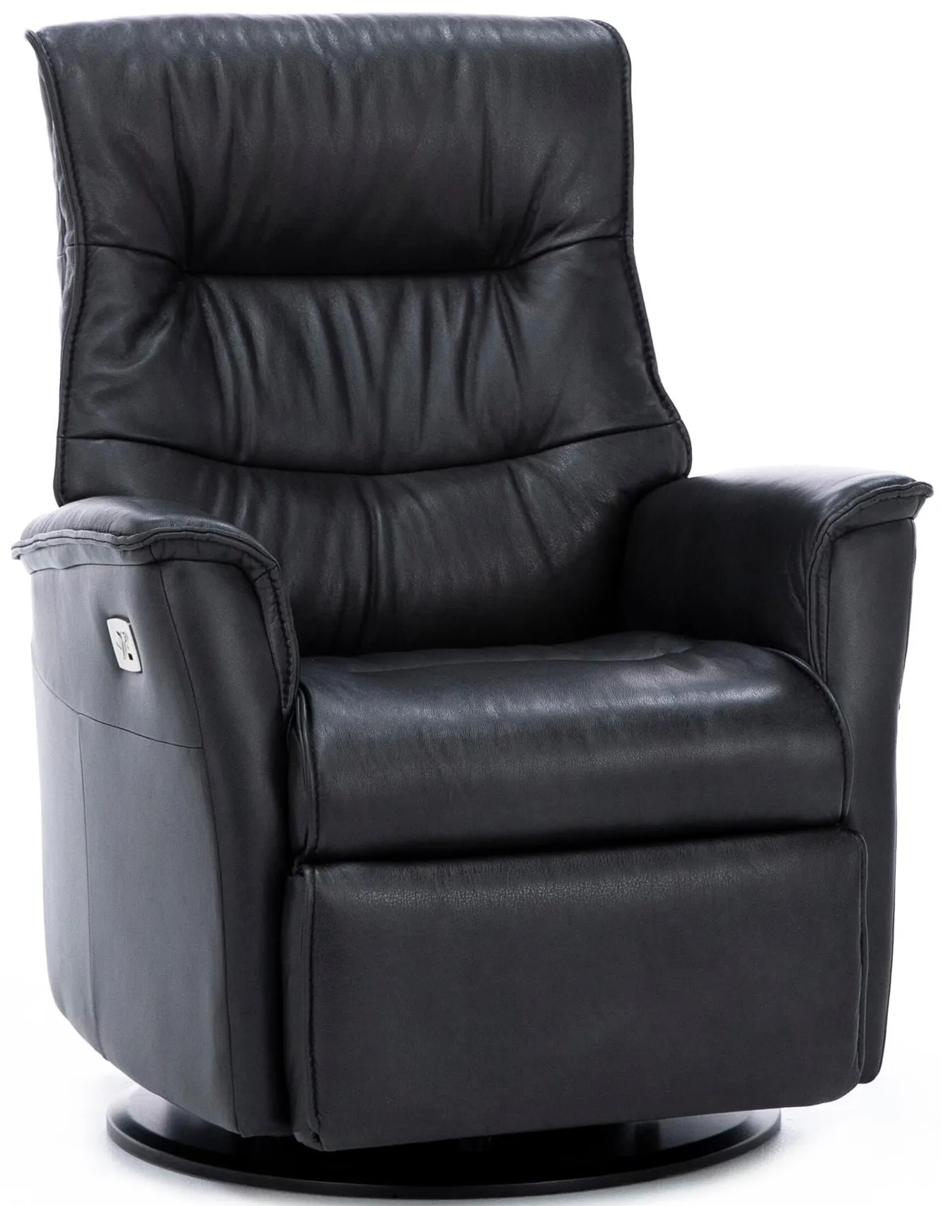 Direct Designs® Chelsie Leather Medium Power Recliner in Charcoal