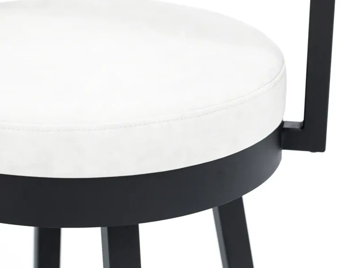 Ronny 26" Swivel Bar Stool - Black Coral / EV Limestone