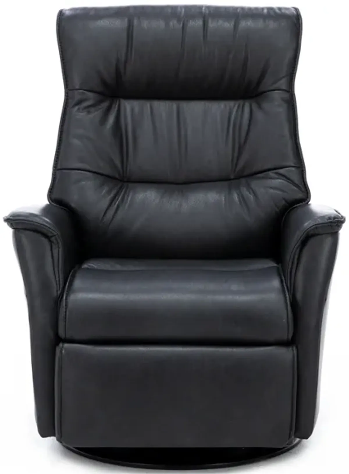 Modern Comfort by Direct Designs Chelsie Leather Fully Loaded Large Swivel Gliding Recliner in Charc