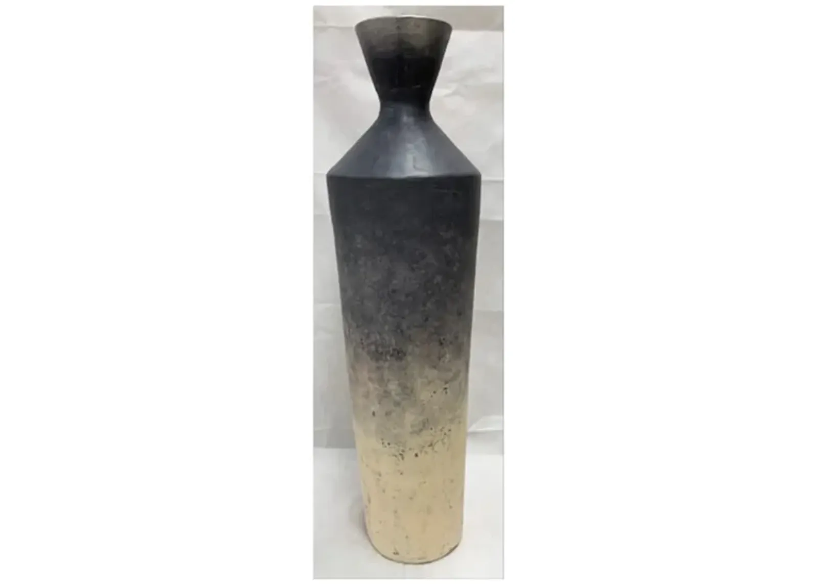 Charcoal and Cream Medium Floor Vase 12"W x 44"H