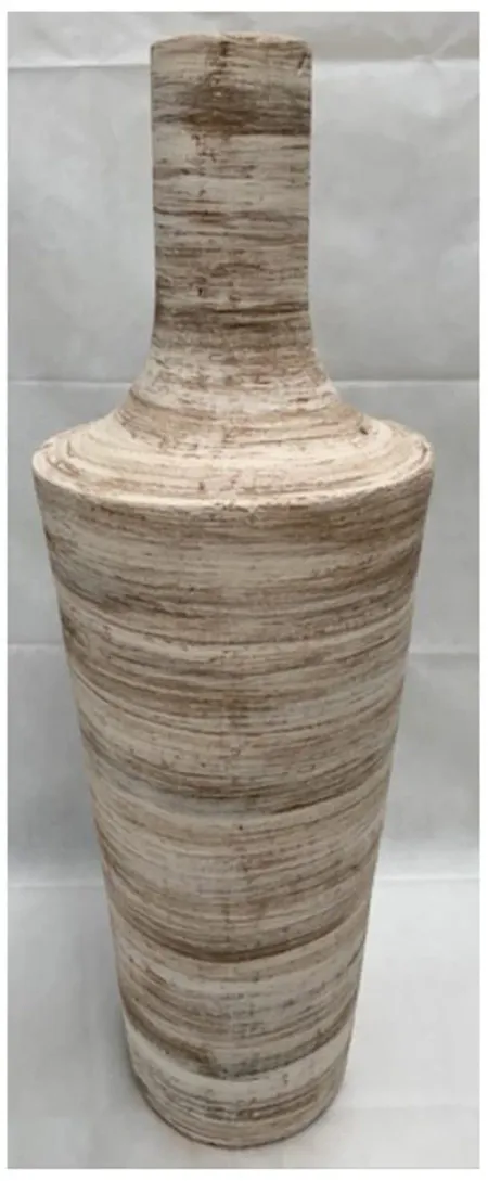 Brown and White Swirl Medium Floor Vase 15"W x 48"H