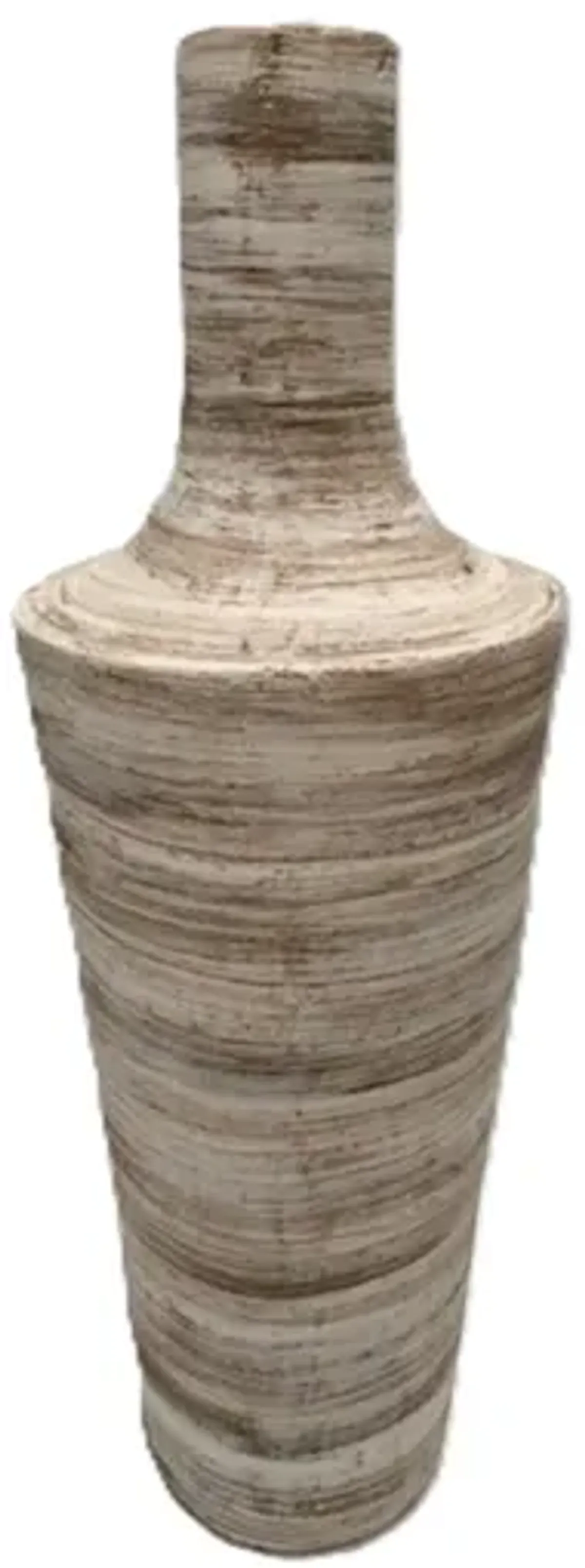 Brown and White Swirl Medium Floor Vase 15"W x 48"H