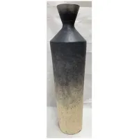 Charcoal and Cream Large Floor Vase 12"W x 48"H