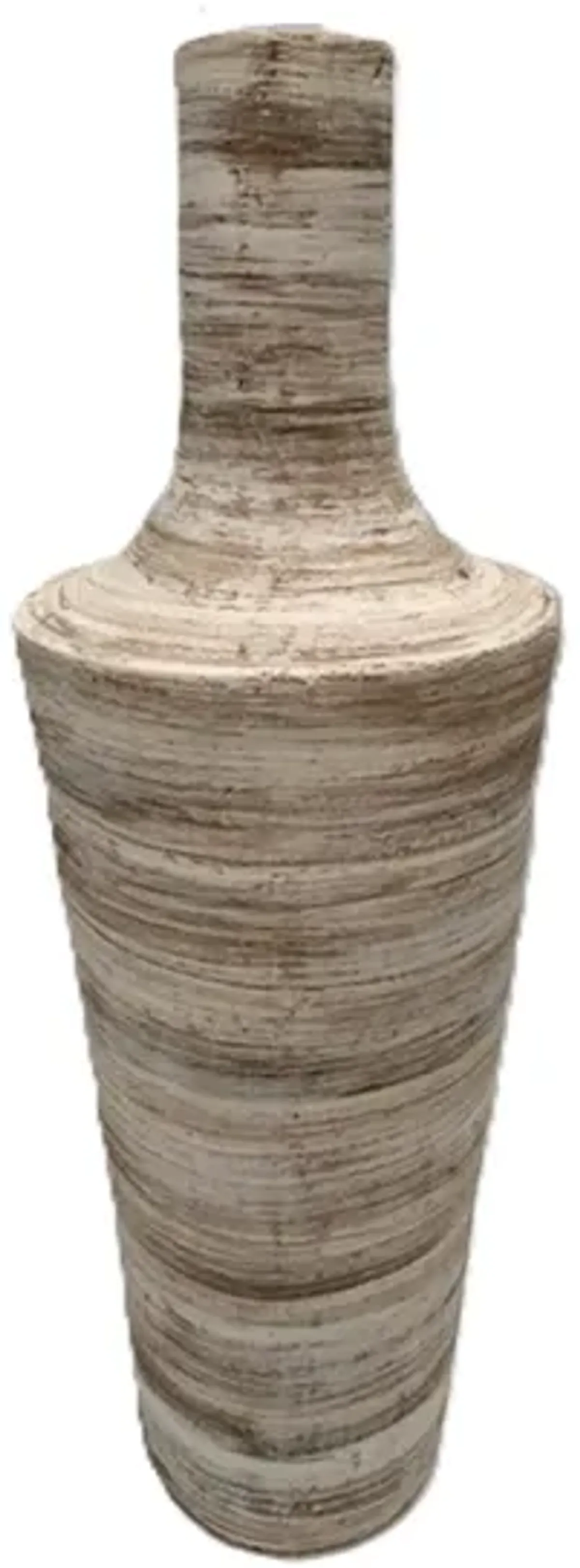 Brown and White Swirl Large Floor Vase 15"W x 51"H