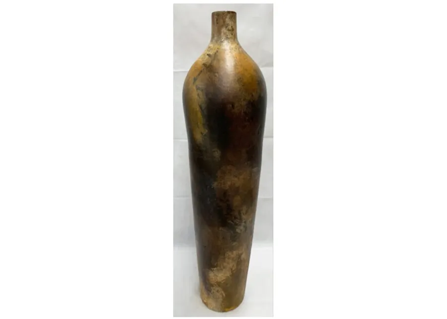 Brown and Gold Small Floor Vase 12"W x 47"H