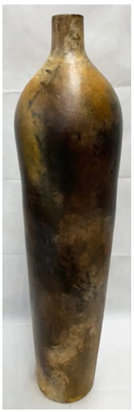Brown and Gold Small Floor Vase 12"W x 47"H