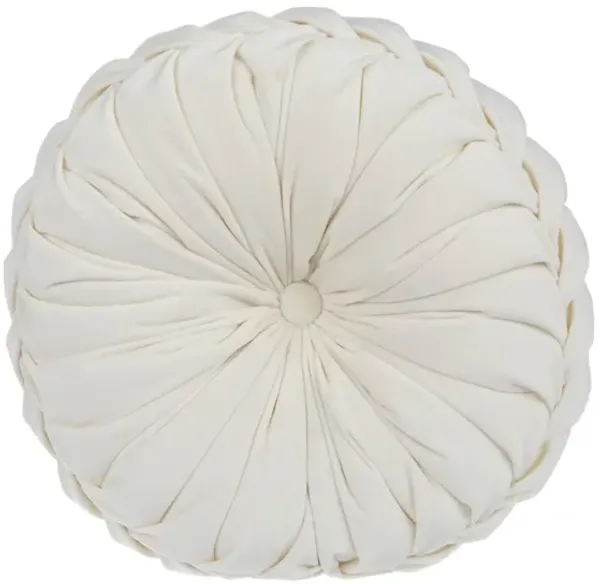 Ivory Pleated Poly Pillow 16"
