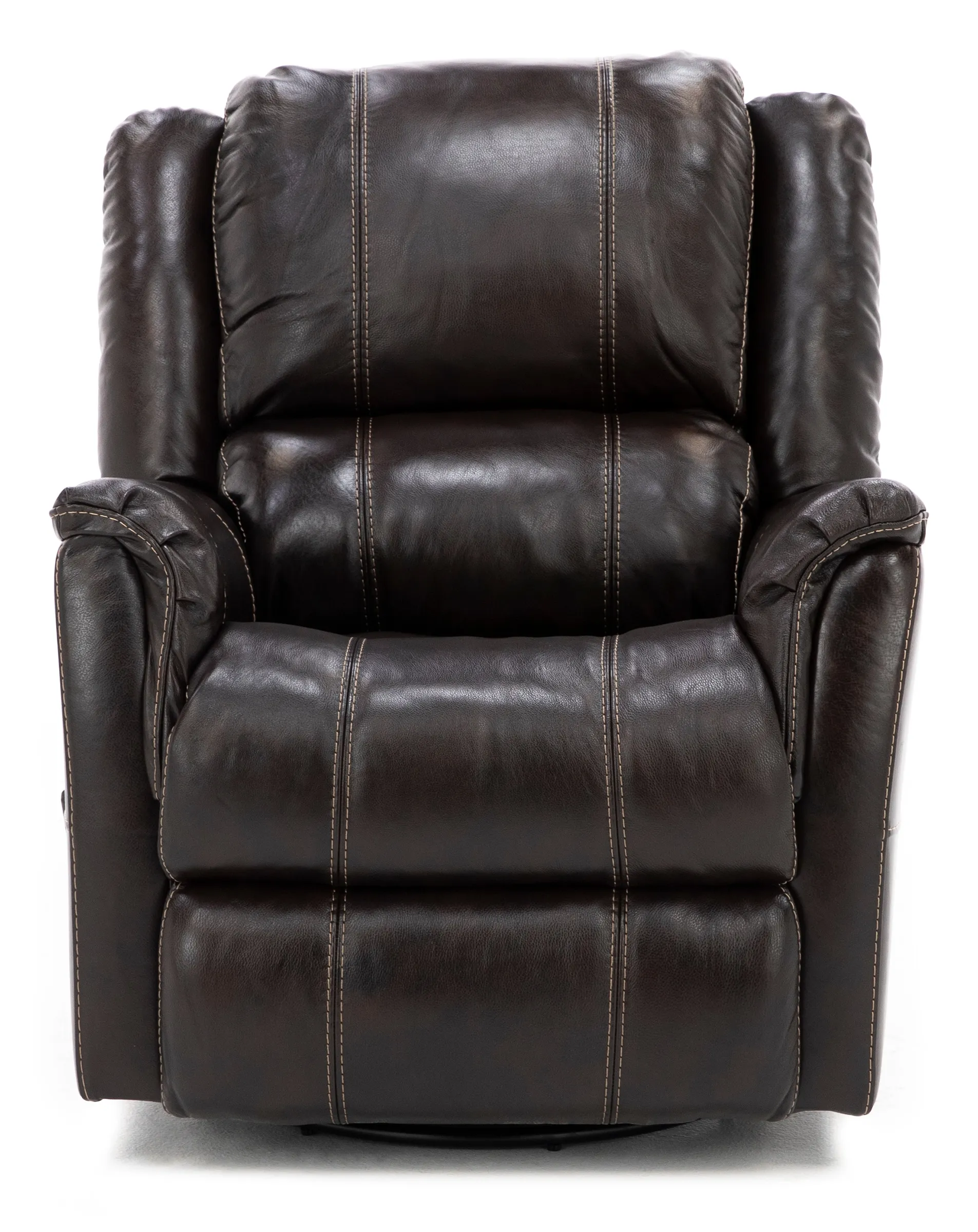 Abramo Leather Manual Glider Recliner in Walnut