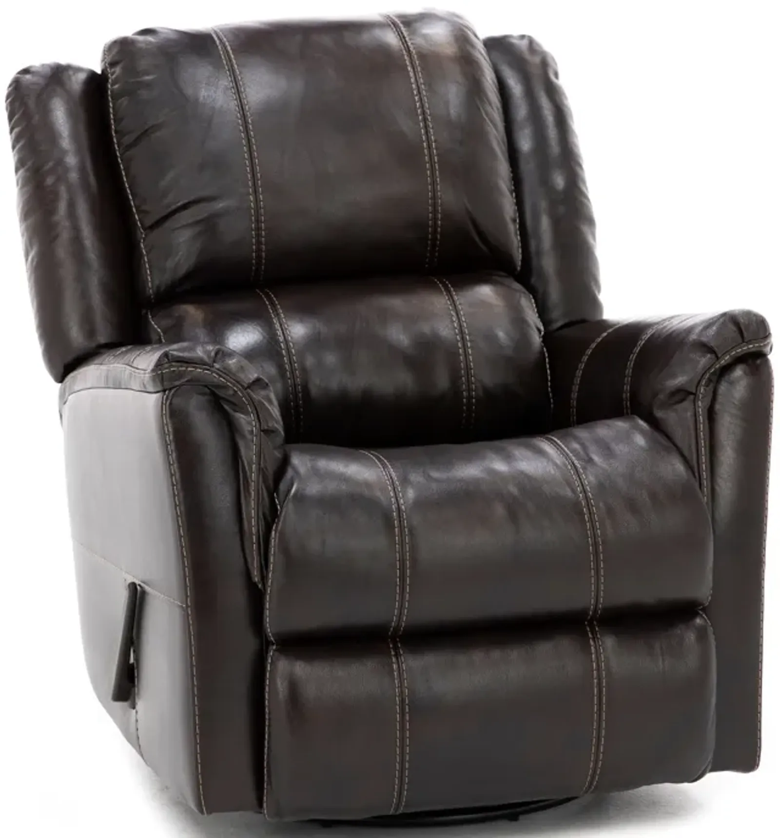 Abramo Leather Manual Glider Recliner in Walnut