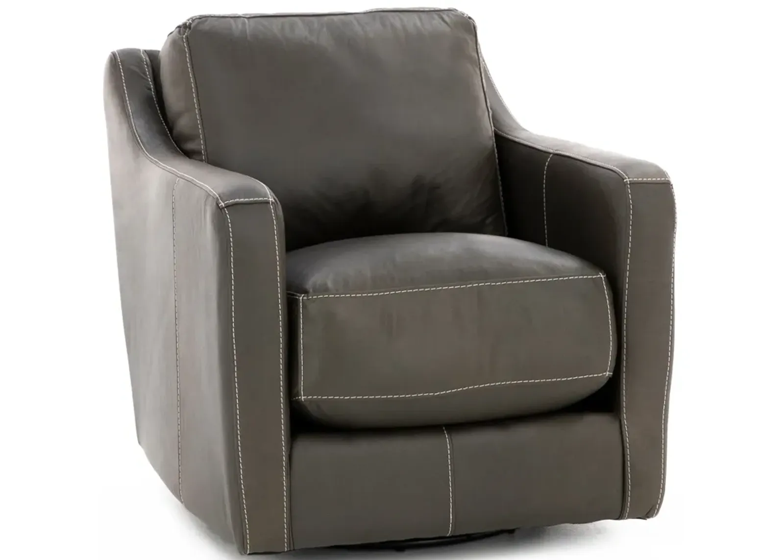 Tanya Leather Swivel Accent Chair