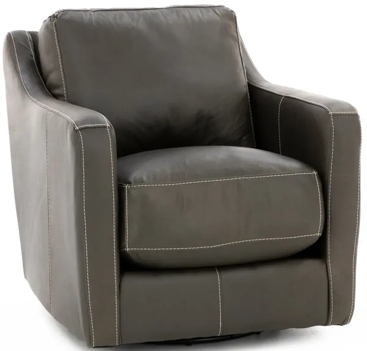 Tanya Leather Swivel Accent Chair