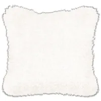 Eggshell Frosted Faux Fur Pillow 17"W x 17"H