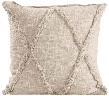 Natural Tufted Cotton Pillow 16"W x 16"H
