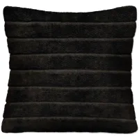Black Ribbed Faux Fur Pillow 17"W x 17"H