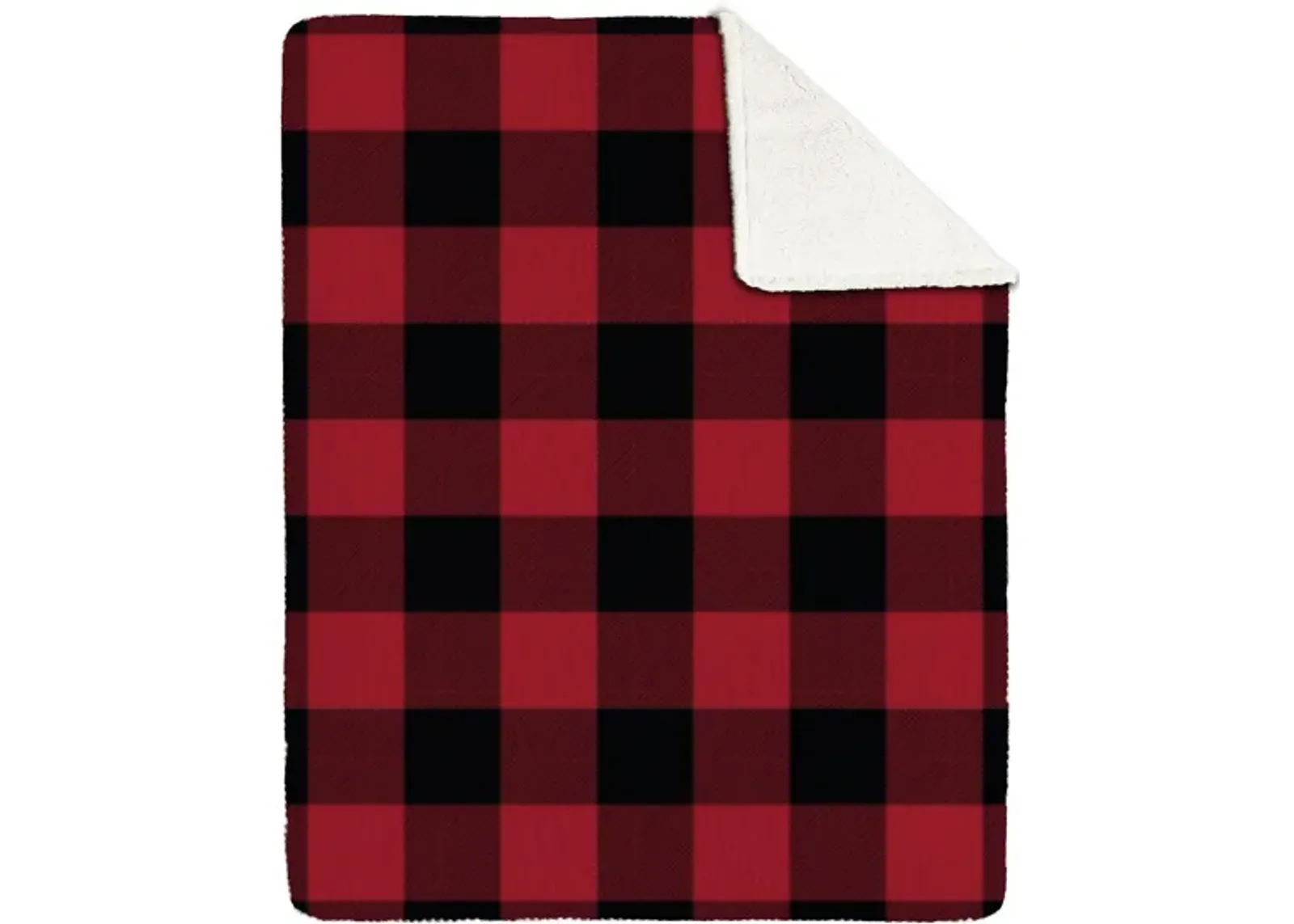 Red Buffalo Plaid Sherpa Faux Fur Throw 48"W x 60"L