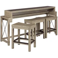 West End Console Bar Table W/ Three Stools 