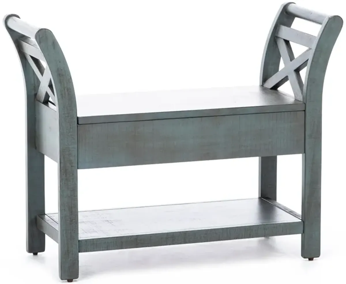 Heather Blue Storage Bench