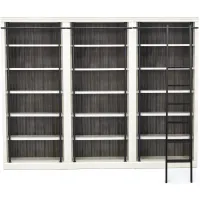 White Toulouse Bookcase Wall with Ladder