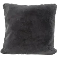 Charcoal Faux Rabbit Fur Pillow 20"W x20"H