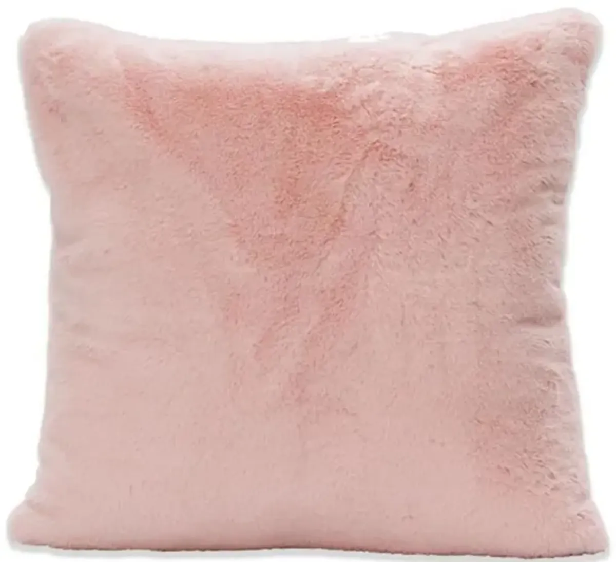 Blush Faux Rabbit Fur Pillow 20"W x 20"H