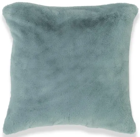 Soft Blue Faux Rabbit Fur Pillow 20"W x 20"H