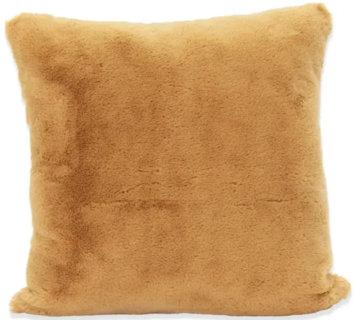 Gold Faux Rabbit Fur Pillow 20"W x 20"H