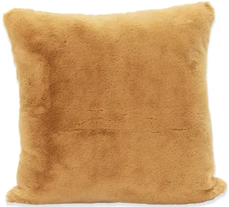 Gold Faux Rabbit Fur Pillow 20"W x 20"H