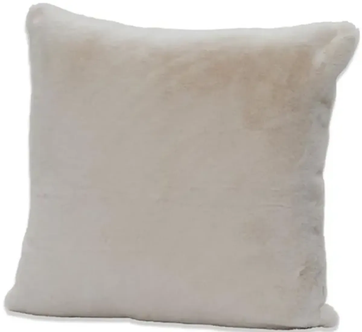 White Faux Rabbit Fur Pillow 20"W x 20"H