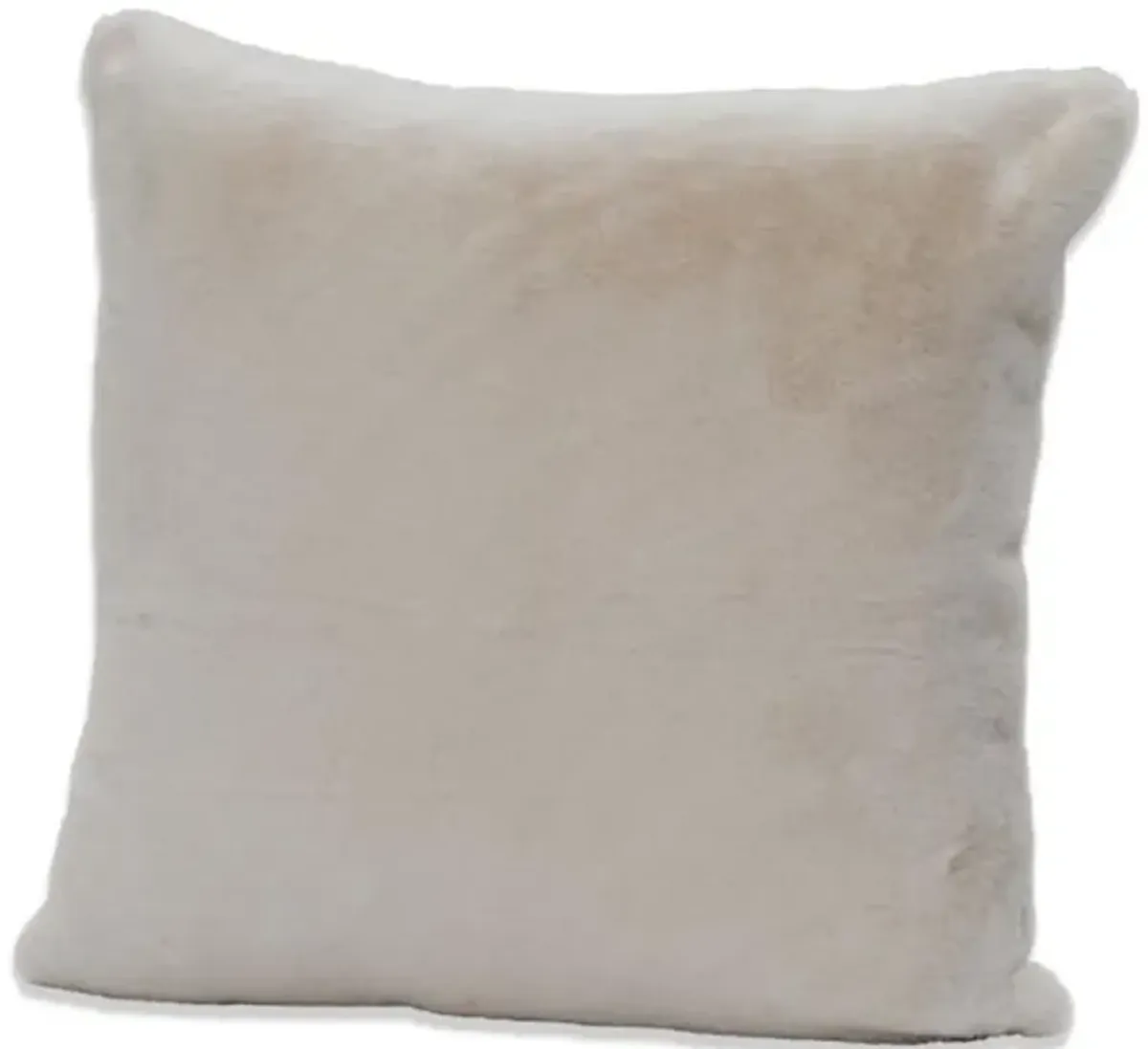 White Faux Rabbit Fur Pillow 20"W x 20"H