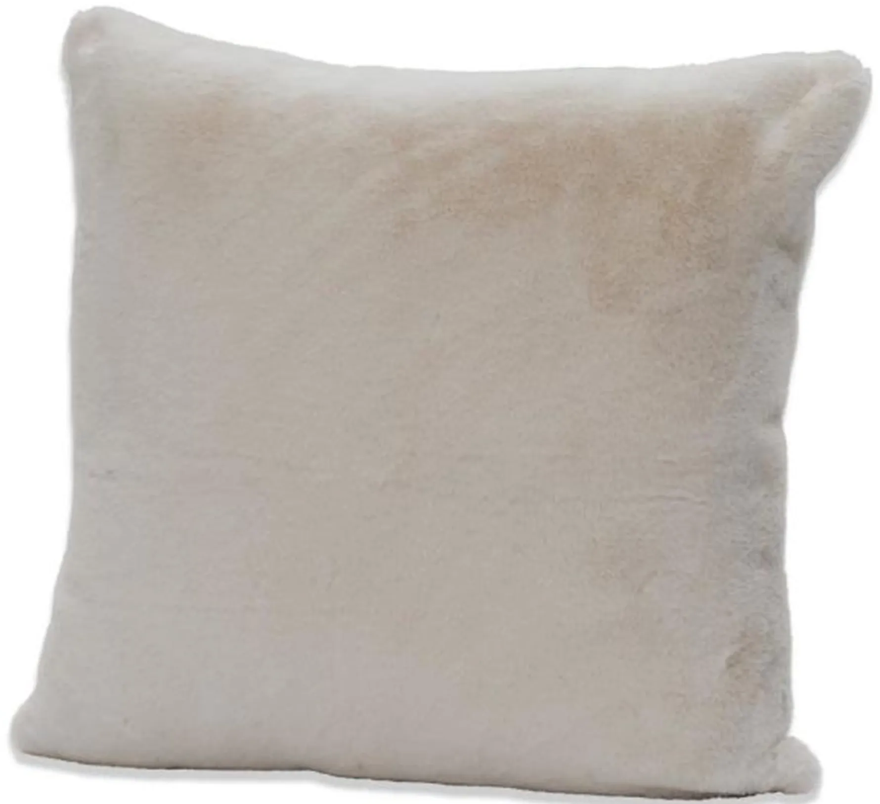 White Faux Rabbit Fur Pillow 20"W x 20"H