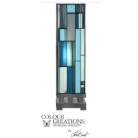 Blue Tiffany-Style Luminary Lamp 6"W x 6"D x 21"H
