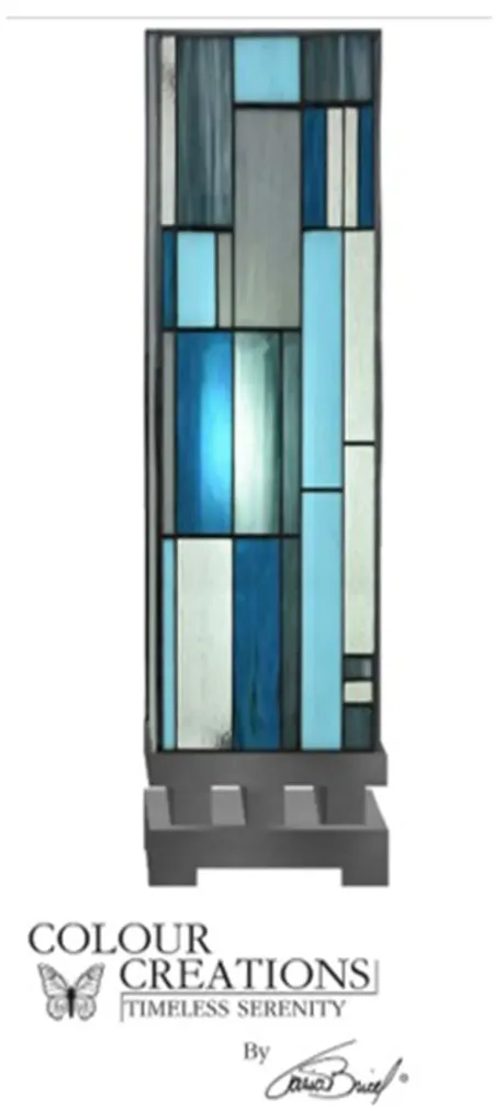 Blue Tiffany-Style Luminary Lamp 6"W x 6"D x 21"H