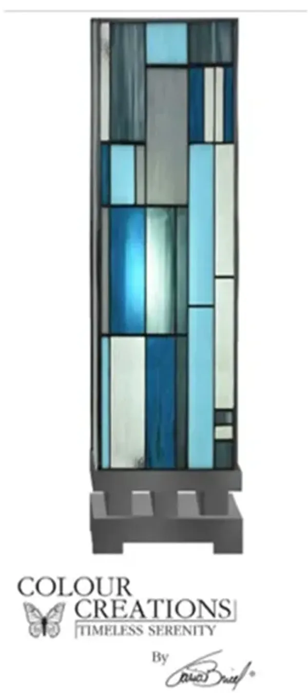 Blue Tiffany-Style Luminary Lamp 5.75"W x 21"H