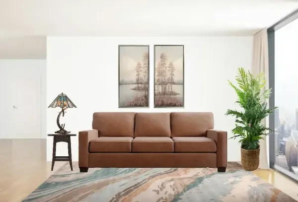 Tahitia Teal and Grey Tiffany-Style Glass Table Lamp 30"H