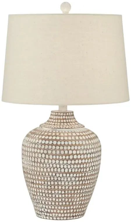 Faux Wood Hammered Look Table Lamp 25.5"H