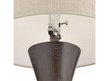 Double Brown Cone with Metal Band Table Lamp 29.5"H