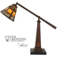 Addie Adjustable Tiffany-Style Glass Task Lamp 21.25"H