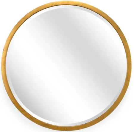 Gold Metal Beveled Wall Mirror 36" Round