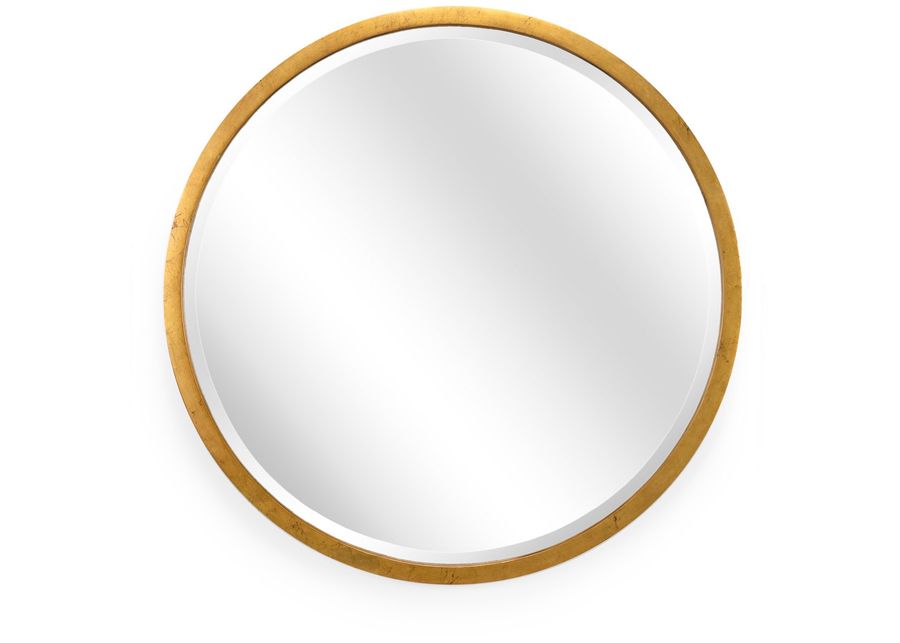 Gold Metal Beveled Wall Mirror 36" Round