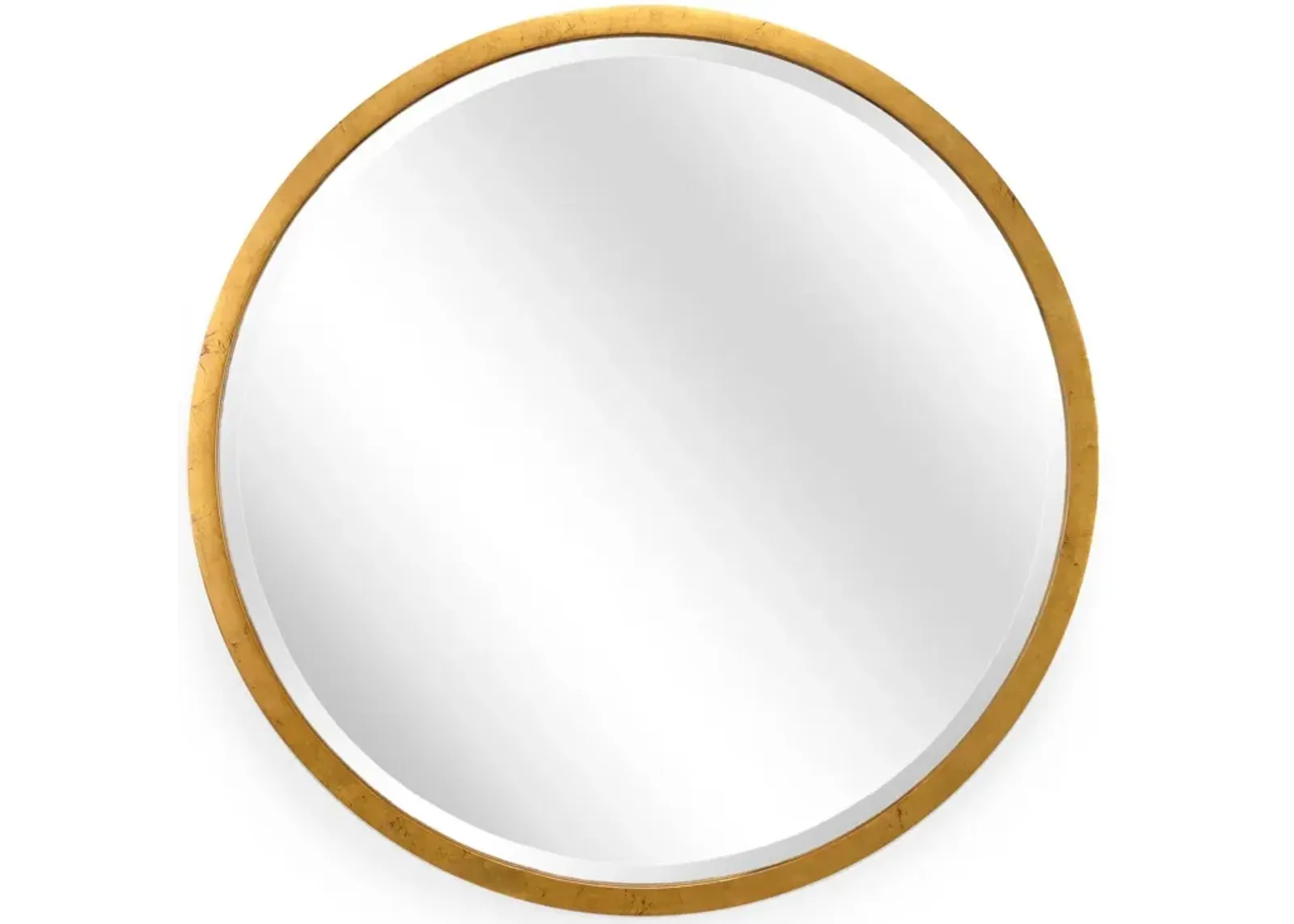 Gold Metal Beveled Wall Mirror 36" Round