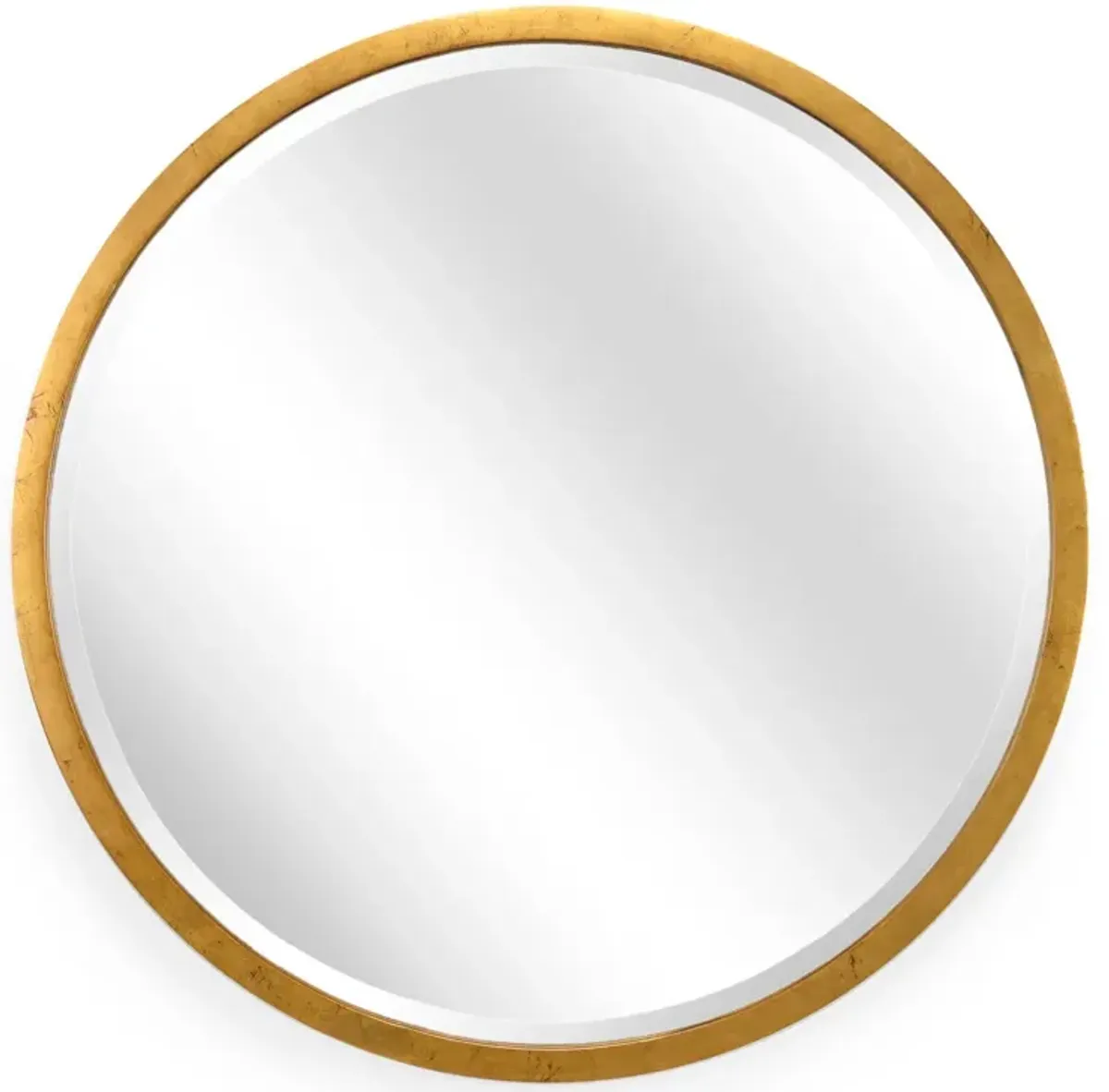 Gold Metal Beveled Wall Mirror 36" Round